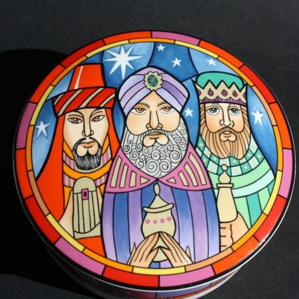 Vintage MIKASA 3 Wisemen Trinket Dish 1980s Colourful storage